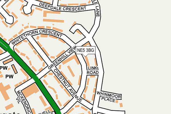 NE5 3BG map - OS OpenMap – Local (Ordnance Survey)