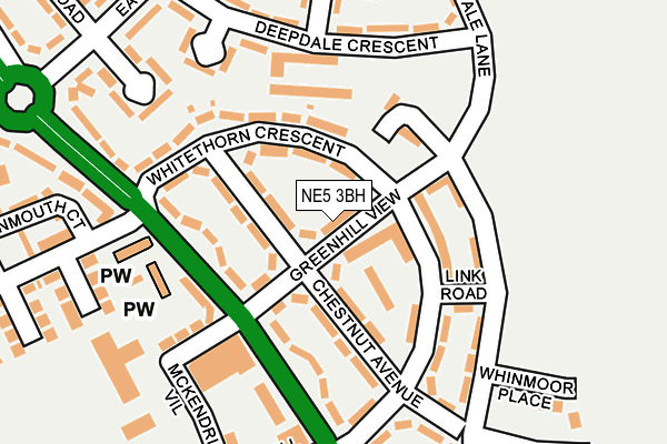 NE5 3BH map - OS OpenMap – Local (Ordnance Survey)