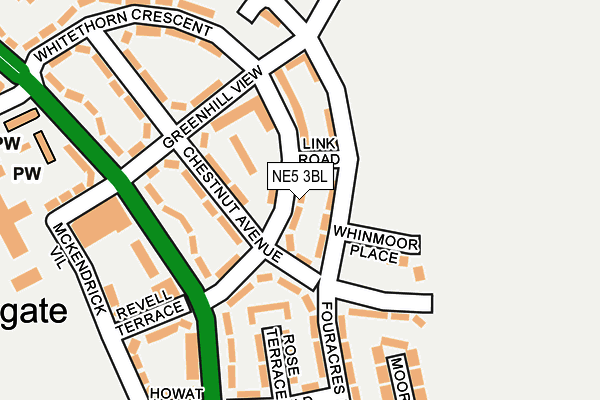 NE5 3BL map - OS OpenMap – Local (Ordnance Survey)