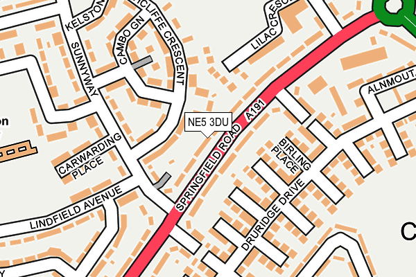 NE5 3DU map - OS OpenMap – Local (Ordnance Survey)