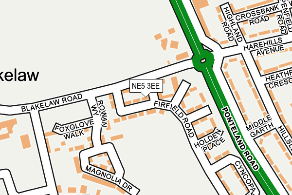 NE5 3EE map - OS OpenMap – Local (Ordnance Survey)