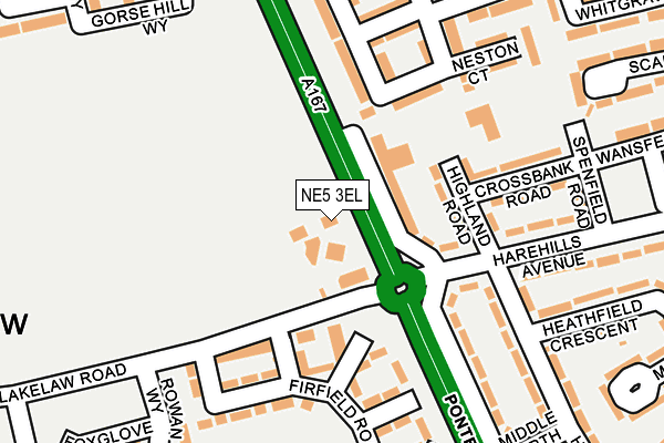NE5 3EL map - OS OpenMap – Local (Ordnance Survey)