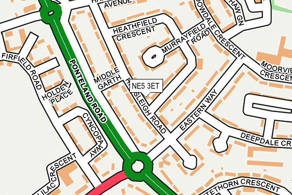 NE5 3ET map - OS OpenMap – Local (Ordnance Survey)