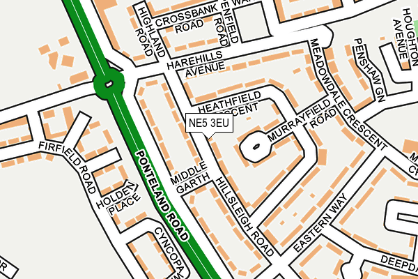 NE5 3EU map - OS OpenMap – Local (Ordnance Survey)