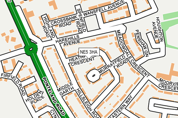 NE5 3HA map - OS OpenMap – Local (Ordnance Survey)