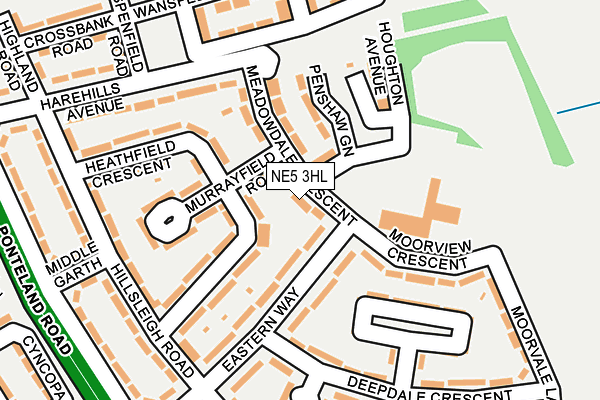 NE5 3HL map - OS OpenMap – Local (Ordnance Survey)