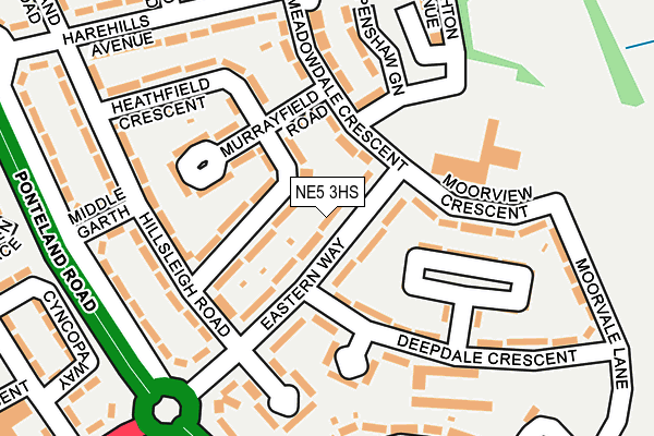 NE5 3HS map - OS OpenMap – Local (Ordnance Survey)