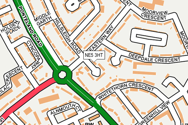 NE5 3HT map - OS OpenMap – Local (Ordnance Survey)