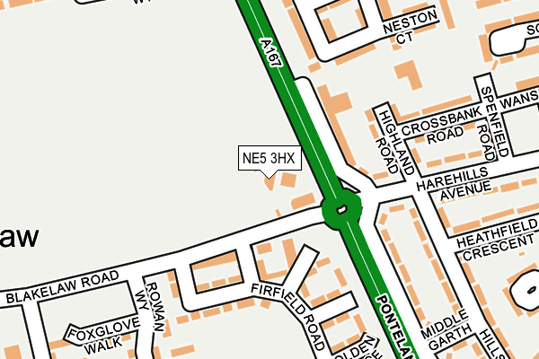 NE5 3HX map - OS OpenMap – Local (Ordnance Survey)