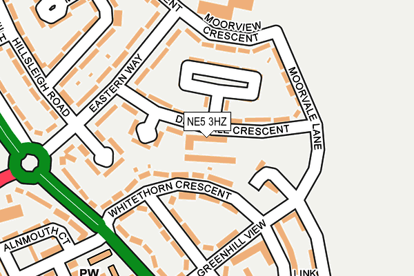 NE5 3HZ map - OS OpenMap – Local (Ordnance Survey)