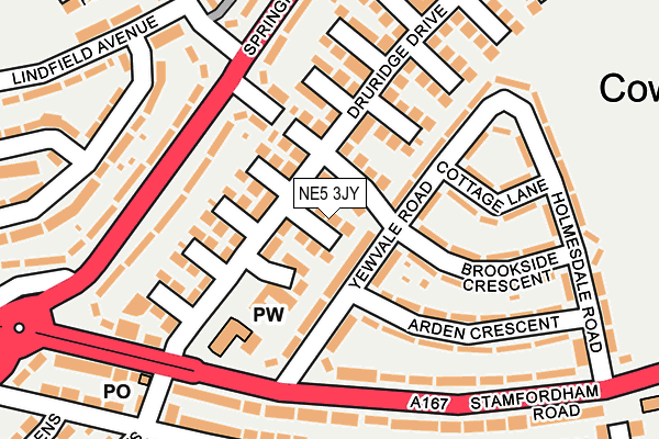 NE5 3JY map - OS OpenMap – Local (Ordnance Survey)