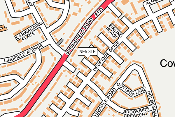 NE5 3LE map - OS OpenMap – Local (Ordnance Survey)