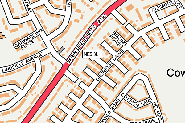 NE5 3LH map - OS OpenMap – Local (Ordnance Survey)