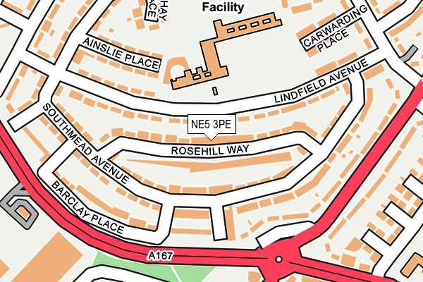 NE5 3PE map - OS OpenMap – Local (Ordnance Survey)