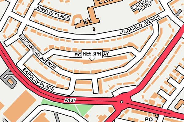 NE5 3PH map - OS OpenMap – Local (Ordnance Survey)