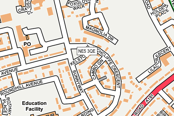 NE5 3QE map - OS OpenMap – Local (Ordnance Survey)
