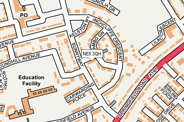 NE5 3QH map - OS OpenMap – Local (Ordnance Survey)