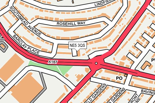 NE5 3QS map - OS OpenMap – Local (Ordnance Survey)
