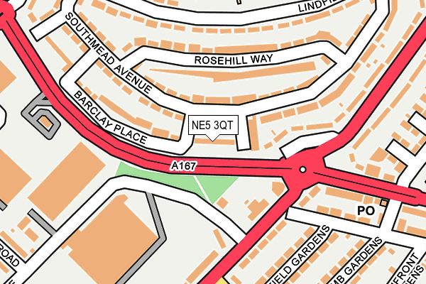 NE5 3QT map - OS OpenMap – Local (Ordnance Survey)