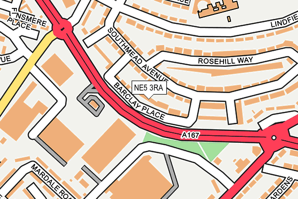 NE5 3RA map - OS OpenMap – Local (Ordnance Survey)