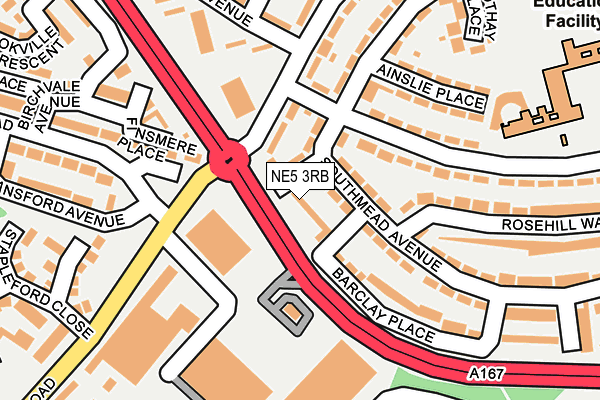 NE5 3RB map - OS OpenMap – Local (Ordnance Survey)