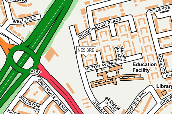 NE5 3RE map - OS OpenMap – Local (Ordnance Survey)