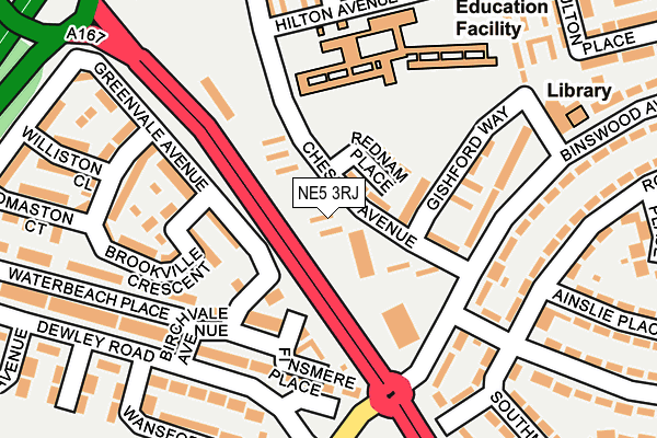 NE5 3RJ map - OS OpenMap – Local (Ordnance Survey)