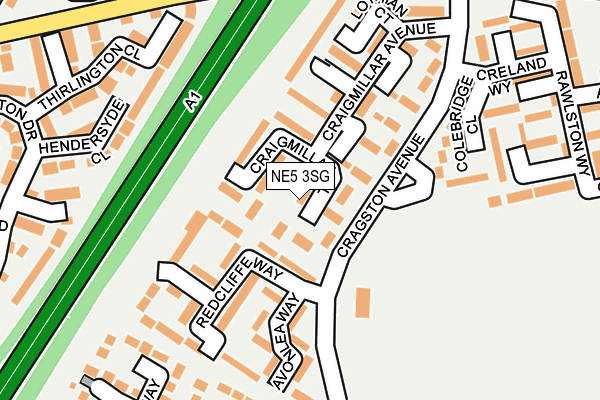 NE5 3SG map - OS OpenMap – Local (Ordnance Survey)