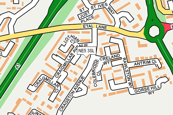 NE5 3SL map - OS OpenMap – Local (Ordnance Survey)