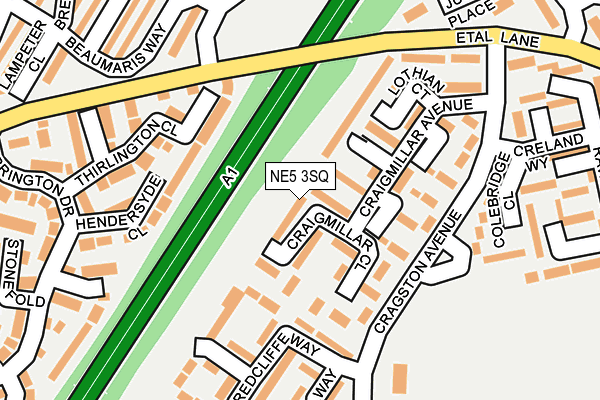NE5 3SQ map - OS OpenMap – Local (Ordnance Survey)
