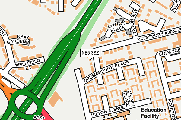 NE5 3SZ map - OS OpenMap – Local (Ordnance Survey)