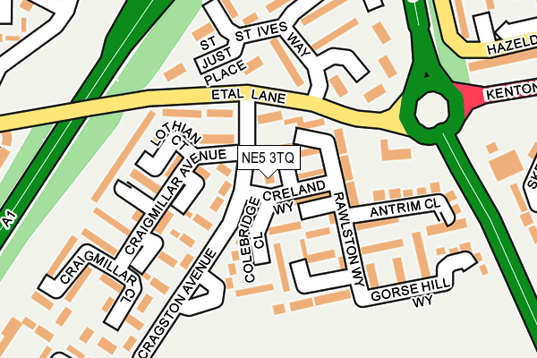 NE5 3TQ map - OS OpenMap – Local (Ordnance Survey)