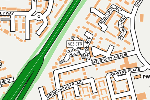 NE5 3TR map - OS OpenMap – Local (Ordnance Survey)