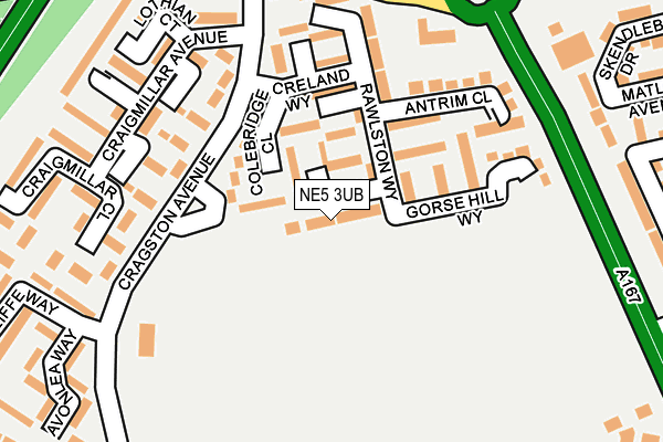 NE5 3UB map - OS OpenMap – Local (Ordnance Survey)