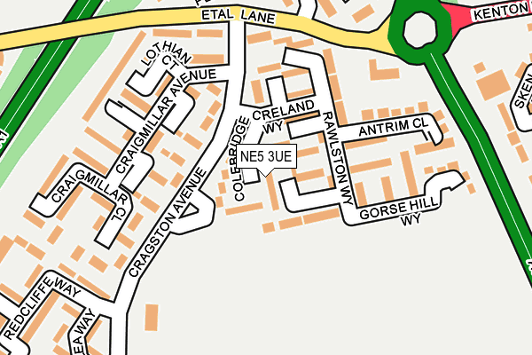 NE5 3UE map - OS OpenMap – Local (Ordnance Survey)