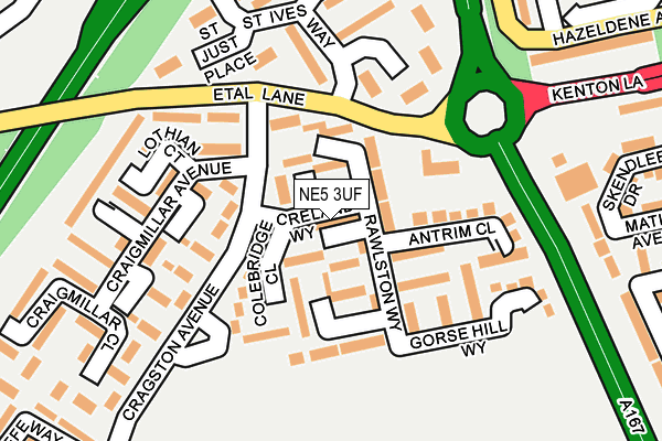 NE5 3UF map - OS OpenMap – Local (Ordnance Survey)