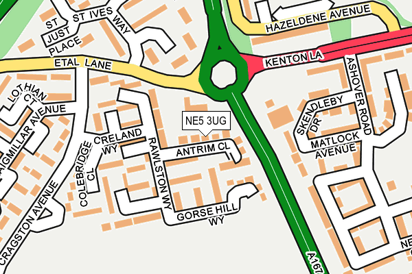 NE5 3UG map - OS OpenMap – Local (Ordnance Survey)