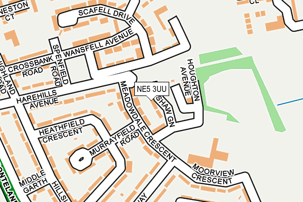 NE5 3UU map - OS OpenMap – Local (Ordnance Survey)