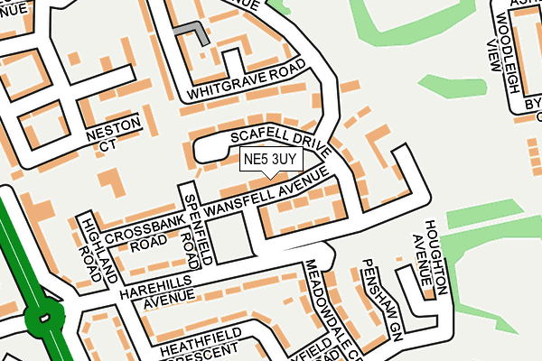 NE5 3UY map - OS OpenMap – Local (Ordnance Survey)