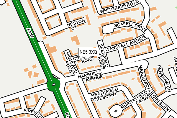 NE5 3XQ map - OS OpenMap – Local (Ordnance Survey)