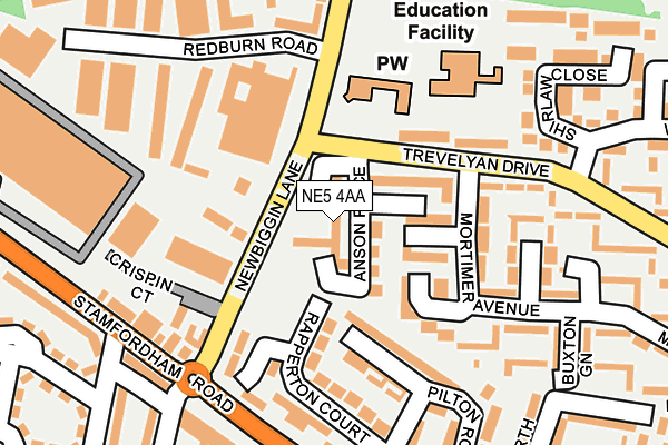 NE5 4AA map - OS OpenMap – Local (Ordnance Survey)