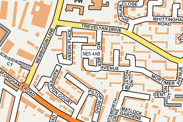 NE5 4AB map - OS OpenMap – Local (Ordnance Survey)