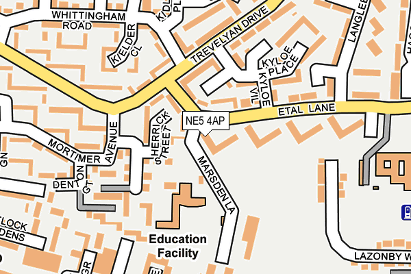 NE5 4AP map - OS OpenMap – Local (Ordnance Survey)