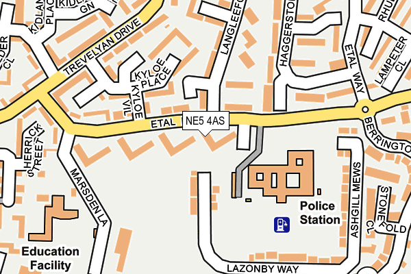 NE5 4AS map - OS OpenMap – Local (Ordnance Survey)