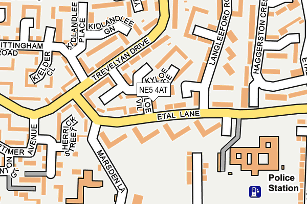 NE5 4AT map - OS OpenMap – Local (Ordnance Survey)