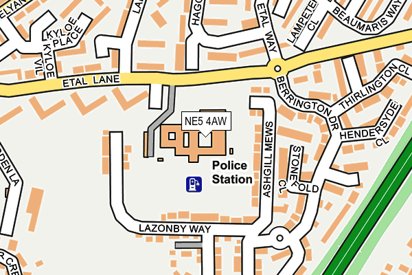 NE5 4AW map - OS OpenMap – Local (Ordnance Survey)