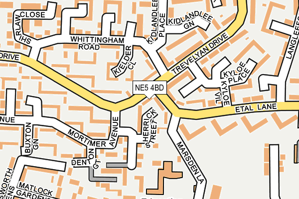 NE5 4BD map - OS OpenMap – Local (Ordnance Survey)