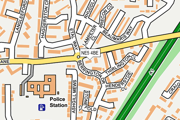 NE5 4BE map - OS OpenMap – Local (Ordnance Survey)