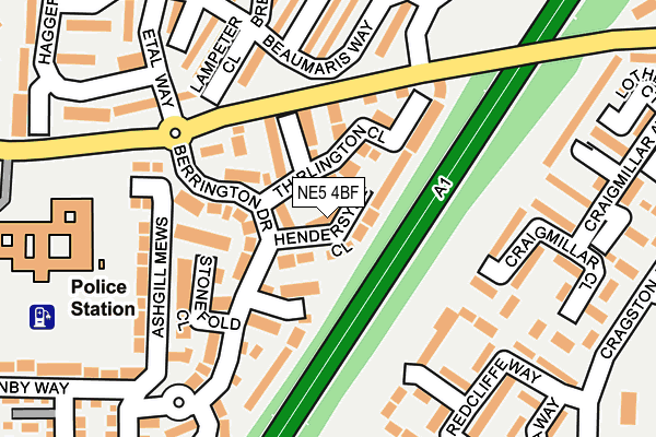 NE5 4BF map - OS OpenMap – Local (Ordnance Survey)