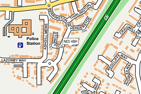 NE5 4BH map - OS OpenMap – Local (Ordnance Survey)